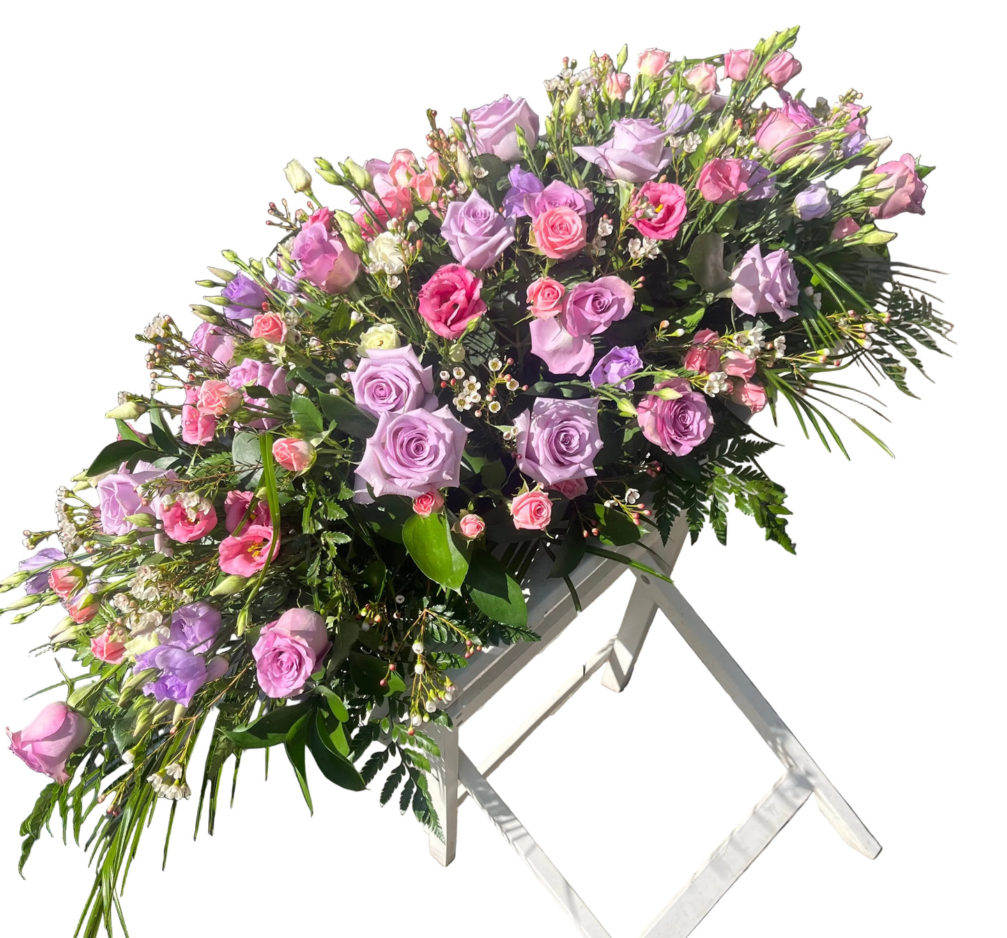 Funeral casket Rose and Eustoma