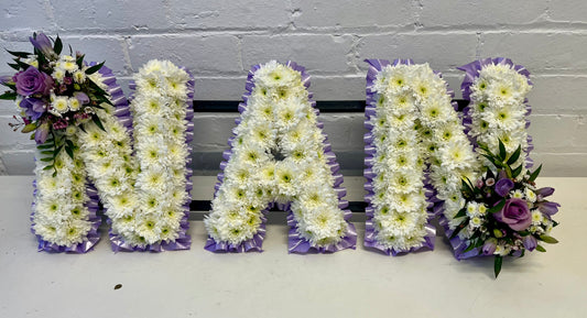 Massed Letters with Ribbon edge