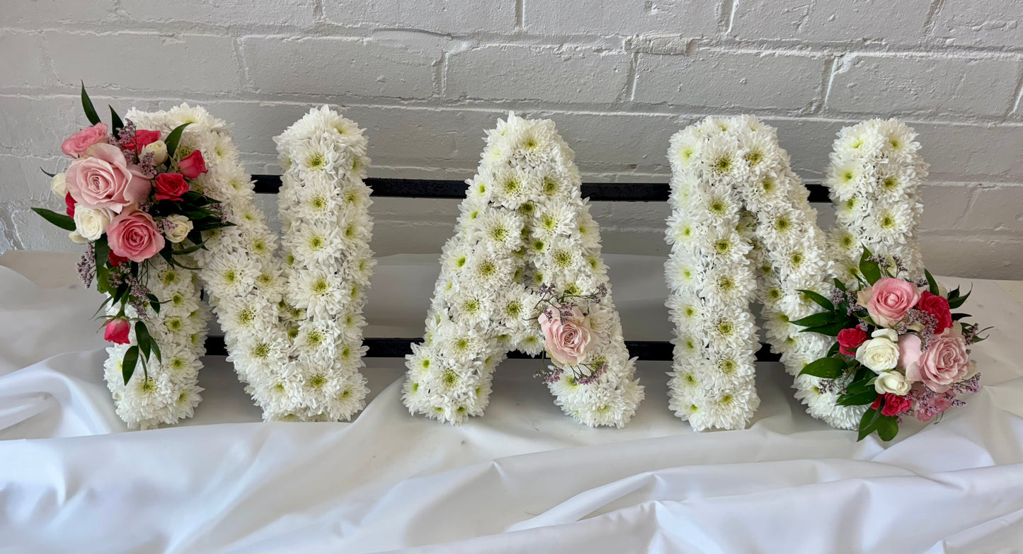 Massed letters no ribbon edge