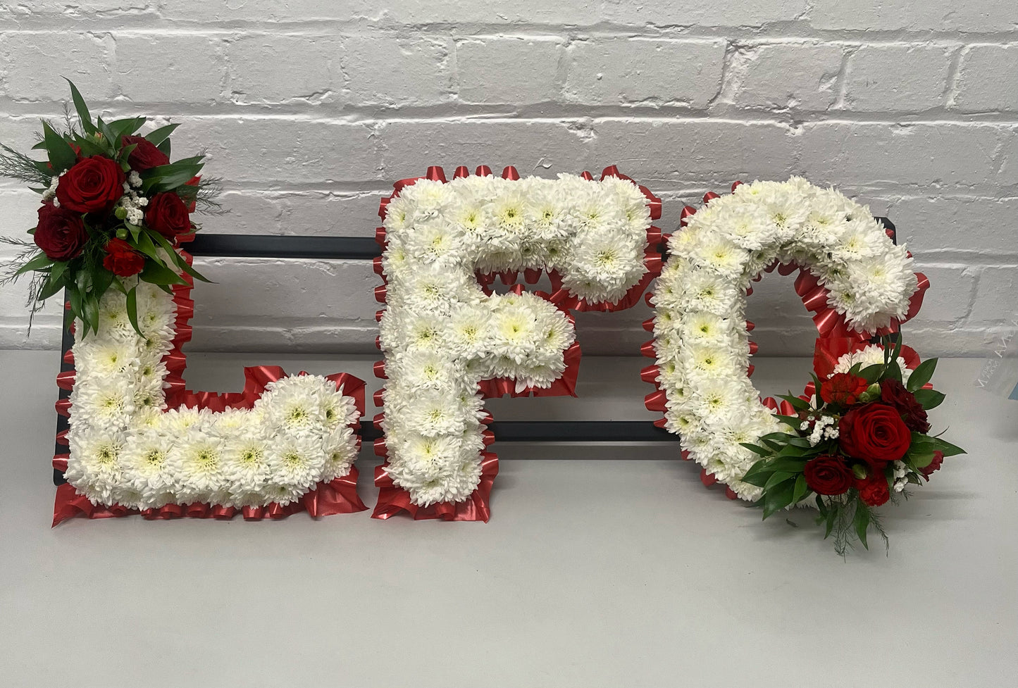 Massed Letters with Ribbon edge