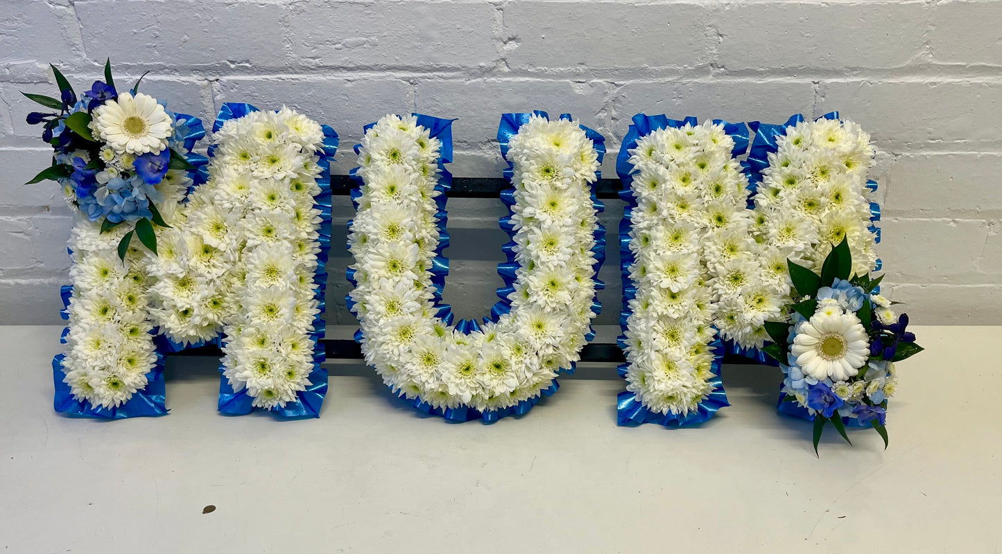 Massed Letters with Ribbon edge