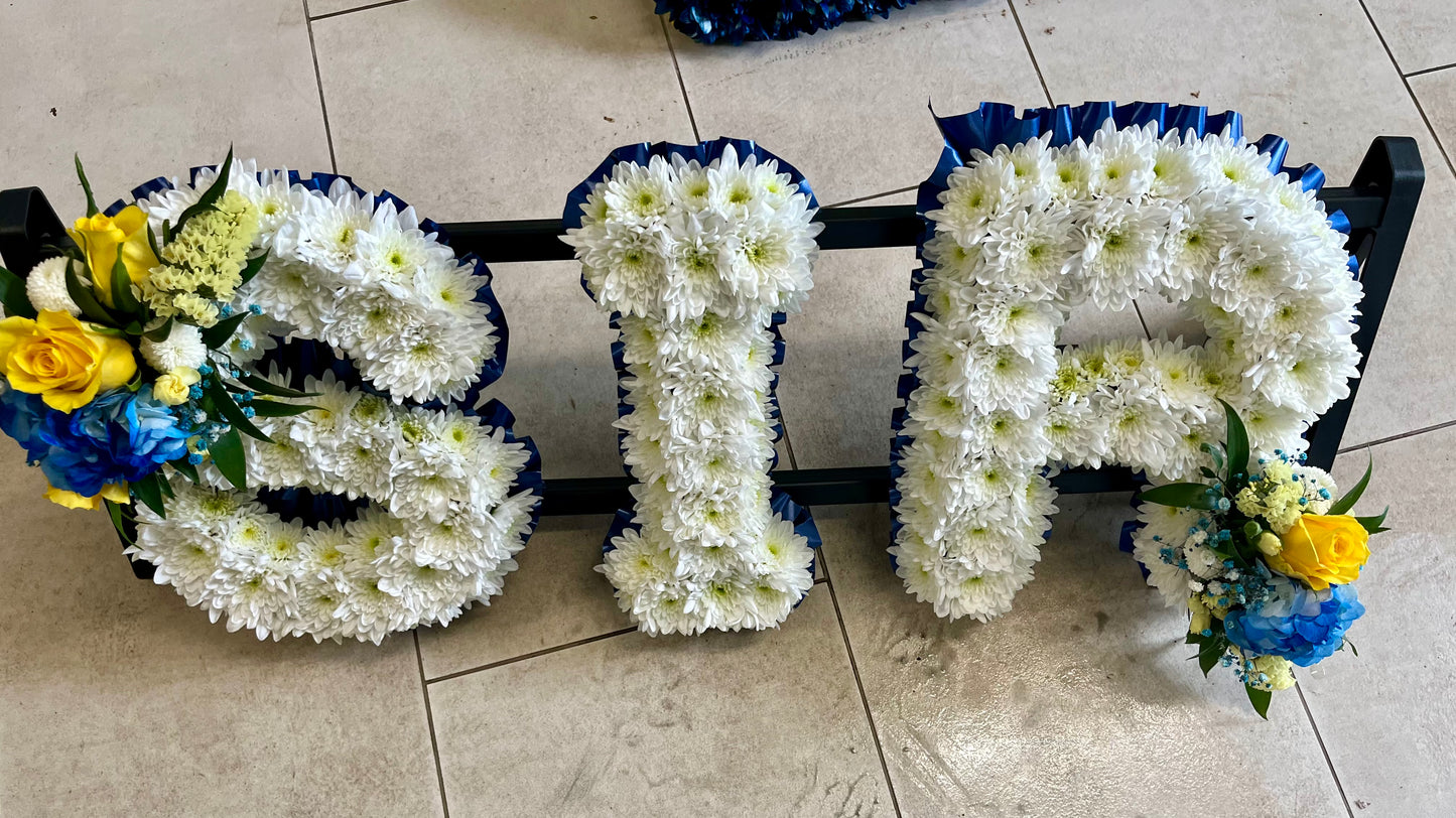 Massed Letters with Ribbon edge